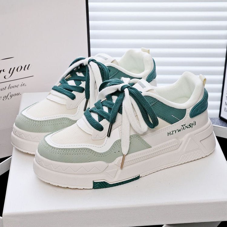 Minority All-match Thick Bottom Hight Increasing Board Shoes Children $35.50 Dana Fashion Color: Beige Size: 35 Women's shoes Product information: Lining material: Mesh Color: beige, red, green Size: 35, 36, 37, 38, 39, 40 Sole material: rubber Texture te