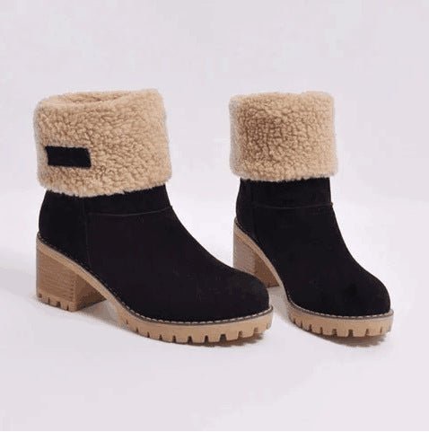 Miss Winter Women Snow Boots Warm Boots $40.50 Dana Fashion Color: Black Size: 35 Women's shoes Product information: Tube height: middle tube Heel height: low heel (1-3cm) Color classification: gray, green, black, orange, camel Boots name: snow boots Toe