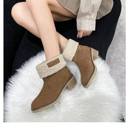 Miss Winter Women Snow Boots Warm Boots $40.50 Dana Fashion Color: Camel 1 Size: 36 Women's shoes Product information: Tube height: middle tube Heel height: low heel (1-3cm) Color classification: gray, green, black, orange, camel Boots name: snow boots To