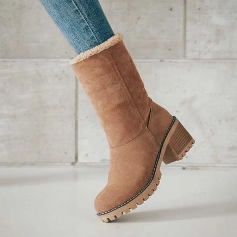 Miss Winter Women Snow Boots Warm Boots $40.50 Dana Fashion Color: Camel Size: 35 Women's shoes Product information: Tube height: middle tube Heel height: low heel (1-3cm) Color classification: gray, green, black, orange, camel Boots name: snow boots Toe