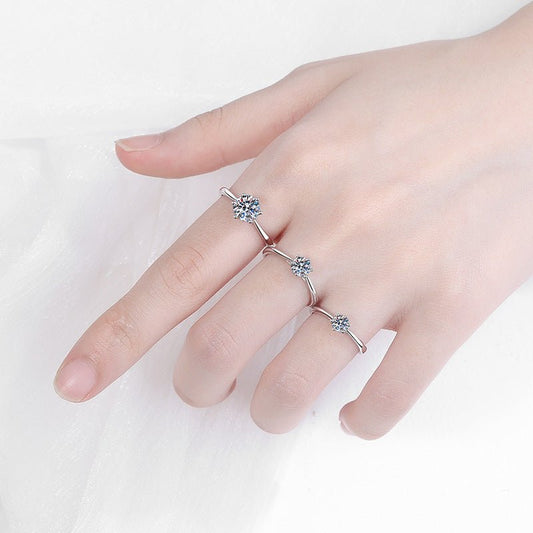 Moissanite 925 Sterling Silver Plated Ring Girl $35.99 Dana Fashion Color: 1carat mullite Dimensions: No.10 Women's Accessories Product information: Type: ring Material: silver Shape: six claws Treatment process: electroplating Style: Women Color: 30 cent
