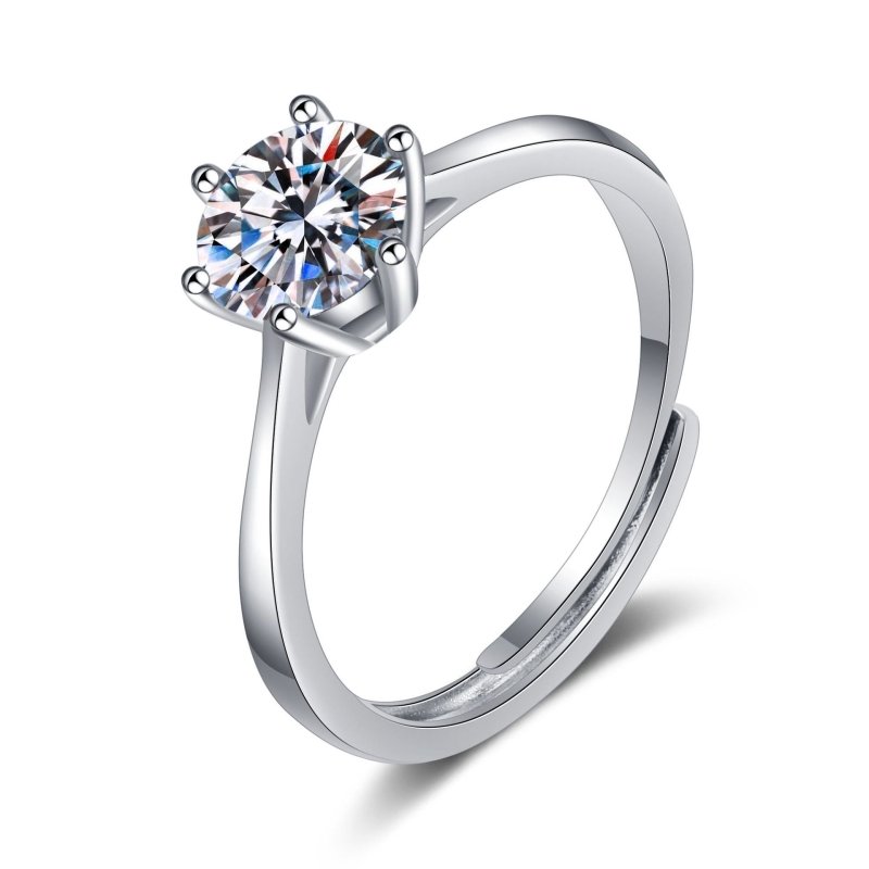 Moissanite 925 Sterling Silver Plated Ring Girl $35.99 Dana Fashion Color: 1carat mullite Dimensions: No.10 Women's Accessories Product information: Type: ring Material: silver Shape: six claws Treatment process: electroplating Style: Women Color: 30 cent
