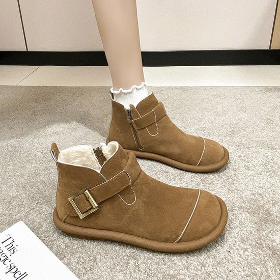 Mori Style Vintage Martin Boots Women $59.76 Dana Fashion Color: Camel Plus Velvet Size: 35 Women's shoes Product information: Lining material: artificial velboa Upper height: low top Sock length: short tube Size: 35,36,37,38,39,40 Sole craft: vulcanized