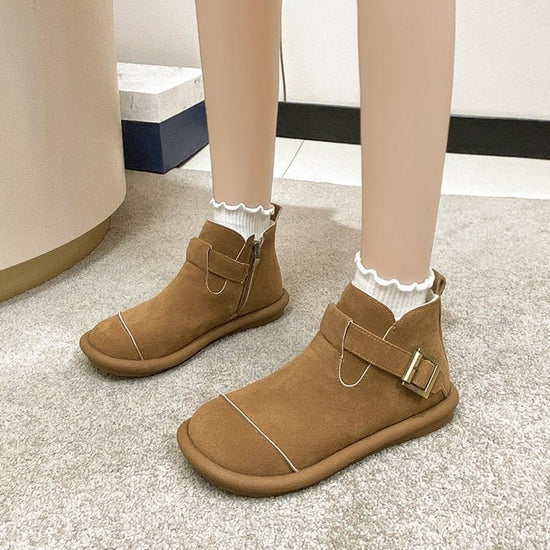 Mori Style Vintage Martin Boots Women $59.76 Dana Fashion Color: Camel Plus Velvet Size: 35 Women's shoes Product information: Lining material: artificial velboa Upper height: low top Sock length: short tube Size: 35,36,37,38,39,40 Sole craft: vulcanized