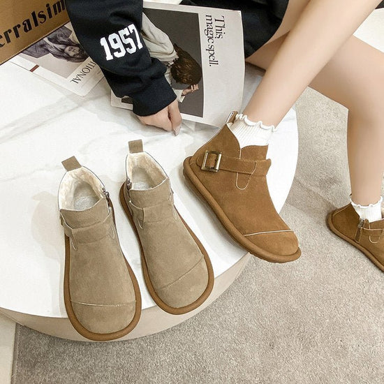 Mori Style Vintage Martin Boots Women $59.76 Dana Fashion Color: Camel Plus Velvet Size: 35 Women's shoes Product information: Lining material: artificial velboa Upper height: low top Sock length: short tube Size: 35,36,37,38,39,40 Sole craft: vulcanized
