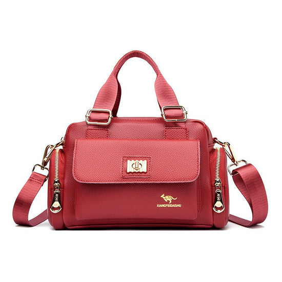 Motorcycle Multi-functional Shoulder Messenger Bag For Middle-aged Mothers $94.28 Dana Fashion Color: Red Women's Bags Product information: Lining texture: Polyester Pattern: solid color Color: black, wine red, red, purple, black gift handbag card holder,