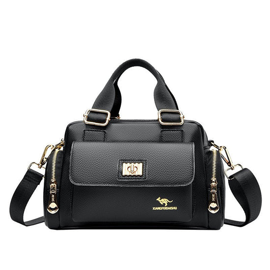 Motorcycle Multi-functional Shoulder Messenger Bag For Middle-aged Mothers $94.28 Dana Fashion Color: Black Women's Bags Product information: Lining texture: Polyester Pattern: solid color Color: black, wine red, red, purple, black gift handbag card holde