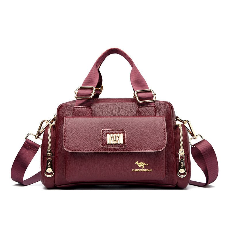 Motorcycle Multi-functional Shoulder Messenger Bag For Middle-aged Mothers $94.28 Dana Fashion Color: Wine Red Women's Bags Product information: Lining texture: Polyester Pattern: solid color Color: black, wine red, red, purple, black gift handbag card ho