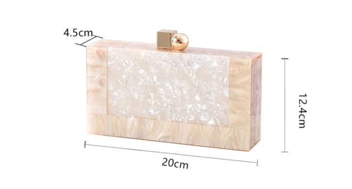 Mottled white acrylic handbag $89.62 Dana Fashion Color: Off white Women's Bags Texture: EVA