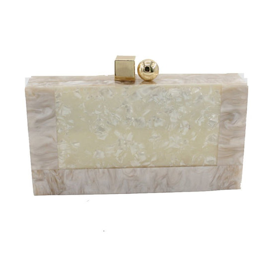 Mottled white acrylic handbag $89.62 Dana Fashion Color: Off white Women's Bags Texture: EVA
