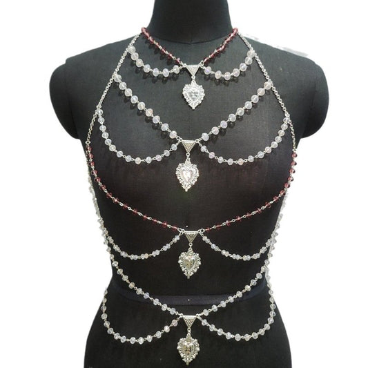 Multi-layer Chest Necklace Stainless Steel Bracelet Love Pendant Body Chains $34.50 Dana Fashion Color: 1 Style Women's Accessories Product information: Color: Style 1, Style 2 Packing list: Body Chains*1 Product Image: