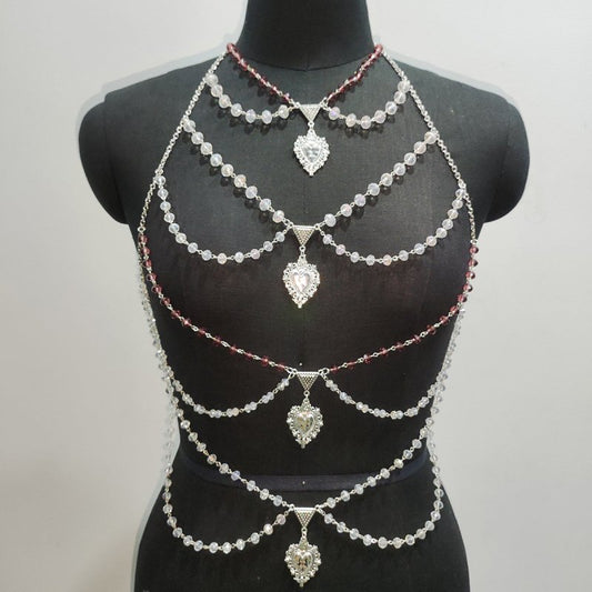 Multi-layer Chest Necklace Stainless Steel Bracelet Love Pendant Body Chains $34.50 Dana Fashion Color: 1 Style Women's Accessories Product information: Color: Style 1, Style 2 Packing list: Body Chains*1 Product Image: