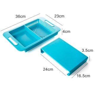 Multifunction Kitchen Chopping Blocks Sinks Drain Basket Cutting Board Vegetable Meat Tools Kitchen Accessories Chopping Board $29.50 Dana Fashion Color: Blue Dana's Kitchen Specifications: Size: about 36x23x4cm Material: PP + TPE handle design