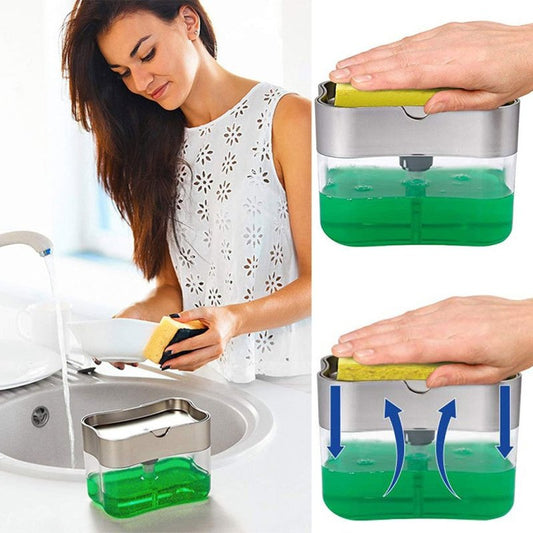 Multifunction Soap Dispenser Sponge Caddy Non-toxic Odorless Dispenser Kitchen Rack Creative Bathroom Washing Soap Storage Box $12.50 Dana Fashion Color: Dark Grey Dana's Kitchen Overview: Cleaning dishes is about to get a whole lot faster with this Soap