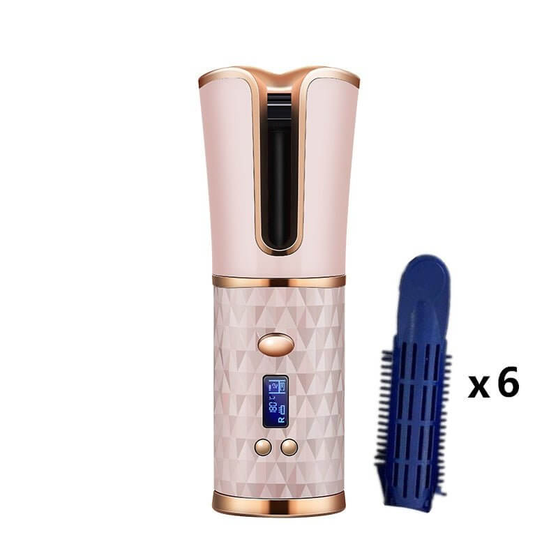 Multifunctional Automatic Wireless Curling Iron $234.23 Dana Fashion Color: Pink and Clip 6pcs Beauty Tools Overview: 【Fast Heating】Professional tourmaline ceramic barrel, quickly heating up and gives you a smooth, massive shine and bouncy curls without a