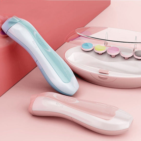 Multifunctional Baby Bail Polisher Manicure Kit $25.72 Dana Fashion Color: Blue Baby & Mother Overview: Professional design, ergonomics, four-speed one-button, two-way rotation, night light design Role; round nails Placed out of reach of children Disinfec