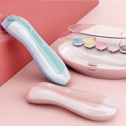 Multifunctional Baby Bail Polisher Manicure Kit $25.72 Dana Fashion Color: Blue Baby & Mother Overview: Professional design, ergonomics, four-speed one-button, two-way rotation, night light design Role; round nails Placed out of reach of children Disinfec
