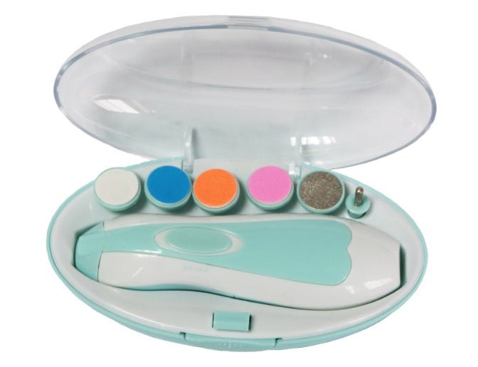 Multifunctional Baby Bail Polisher Manicure Kit $26.29 Dana Fashion Color: Sky Blue Baby & Mother Overview: Professional design, ergonomics, four-speed one-button, two-way rotation, night light design Role; round nails Placed out of reach of children Disi