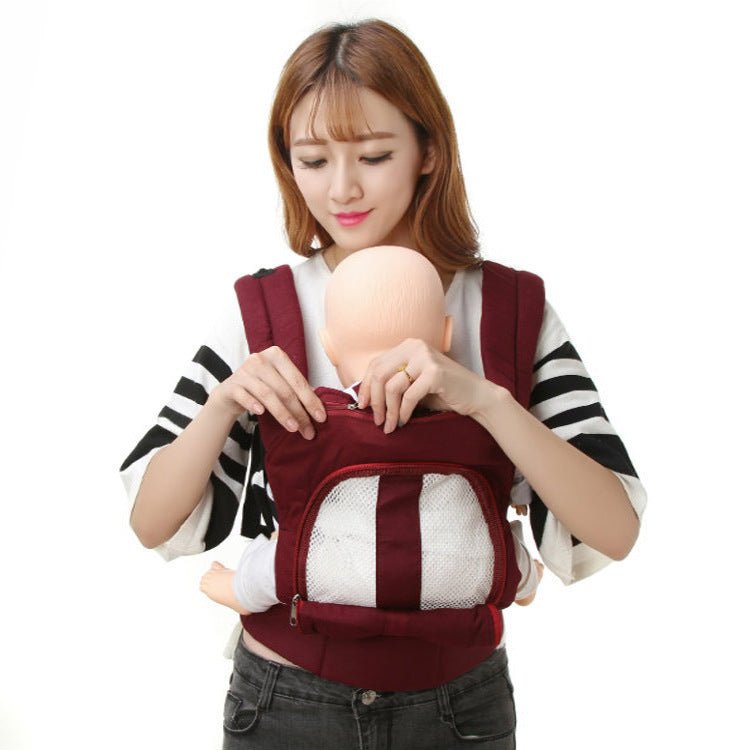 Multifunctional baby carrier baby carrier $45.54 Dana Fashion Color: Wine Red Baby & Mother [Name] Baby Carrier Four Seasons Breathable [Material] Breathable synthetic material [Applicable months and age] 3-24 months [Load bearing] 20KG [size: one size [S