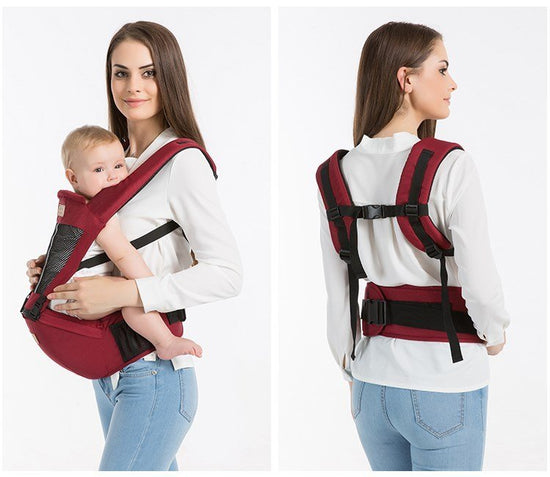Multifunctional baby carrier $61.24 Dana Fashion Color: Black Baby & Mother Features: • Breathable and lightweight • Ergonomic forward design • Adjustable from newborn to toddler • Waist support for a comfortable back • 3 different carrying positions • Ma
