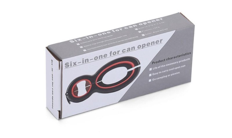 Multifunctional Easy Opener Six in One Bottle Can Opener $18.48 Dana Fashion Color: Gray Dana's Kitchen Overview: The 6-in-1 multi-function can opener can open six different types of seals/lids: bags, safety seals, pull tabs, bottle caps, bottle caps, and