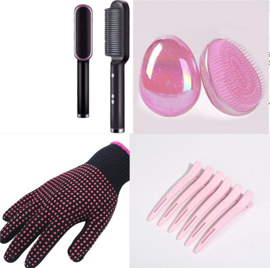 Multifunctional Electric Heating Hair Straightening Comb $26.32 Dana Fashion Color: Black set Electrical outlet: AU Beauty Tools Product information: Thermal conductor material: Tourmaline ceramic Applicable hair: Wet and dry Best Styling Time: Greater th