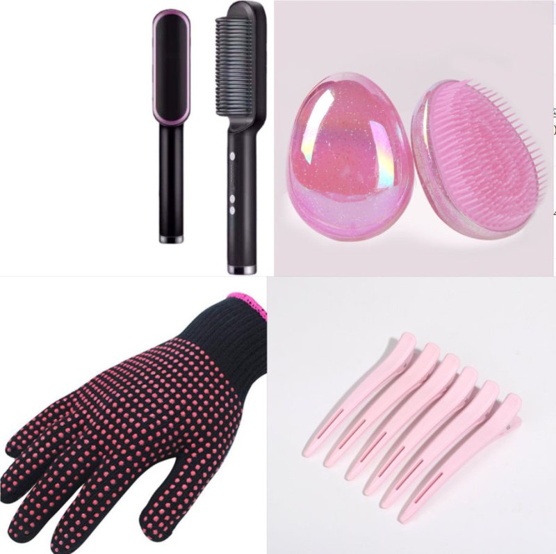 Multifunctional Electric Heating Hair Straightening Comb $26.32 Dana Fashion Color: Black set Electrical outlet: AU Beauty Tools Product information: Thermal conductor material: Tourmaline ceramic Applicable hair: Wet and dry Best Styling Time: Greater th