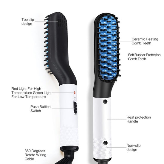 Multifunctional Hair Straightener Hair Comb Brush Men Beard Straightener Straightening $19.00 Dana Fashion power: AU Color: Gold Beauty Tools Overview: -This beard straightener/ electric hot comb can be used for styling either your beard hair or the hair