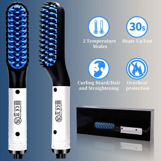 Multifunctional Hair Straightener Hair Comb Brush Men Beard Straightener Straightening $19.00 Dana Fashion power: AU Color: Gold Beauty Tools Overview: -This beard straightener/ electric hot comb can be used for styling either your beard hair or the hair