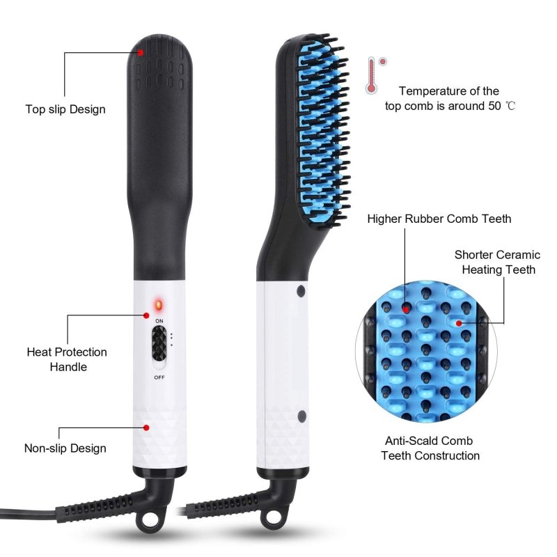 Multifunctional Hair Straightener Hair Comb Brush Men Beard Straightener Straightening $19.00 Dana Fashion power: AU Color: Gold Beauty Tools Overview: -This beard straightener/ electric hot comb can be used for styling either your beard hair or the hair