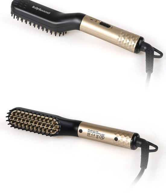 Multifunctional Hair Straightener Hair Comb Brush Men Beard Straightener Straightening $19.00 Dana Fashion power: AU Color: Gold Beauty Tools Overview: -This beard straightener/ electric hot comb can be used for styling either your beard hair or the hair