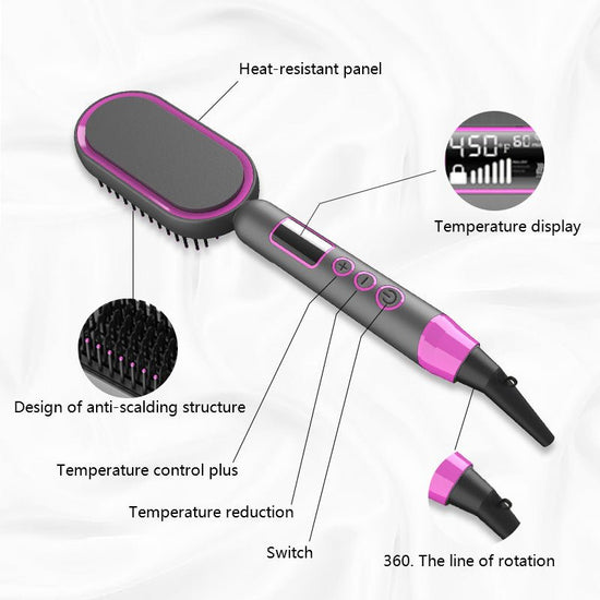 Multifunctional Hot Air Combing And Straight Rolling Dual Purpose Hair Dryer $45.00 Dana Fashion Color: Grey Electrical outlet: US Beauty Tools Product information: Diameter of heat conductor: 21mm-30mm Product category: straight curly hair comb Heat cond