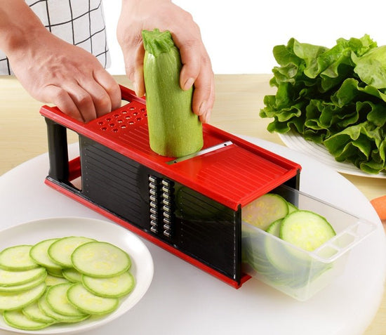 Multifunctional Kitchen Utensils Cutting Tool $33.73 Dana Fashion Color: Green Style: A drain Dana's Kitchen Overview: 100% new design and high quality Four-sided blade free installation Switch modes at will Added drain storage box Enlarged hand guard can
