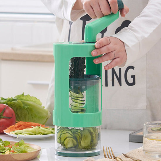 Multifunctional Radish And Cucumber Shredder Vegetable Grater Practical Vegetable Shredder Kitchen Gadgets $38.63 Dana Fashion Color: Photo Color Dana's Kitchen Overview: The unique rotating cutting design enables the grater to cut ingredients faster, rot