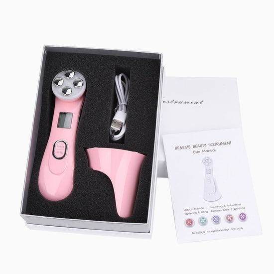 Multifunctional skin rejuvenation care instrument qi $63.26 Dana Fashion Color: Pink format: With box Beauty Tools Product information: Product name: EMS radio frequency beauty instrument Output power: Max 10W Operating time: 10 minutes. Charging time: 3.