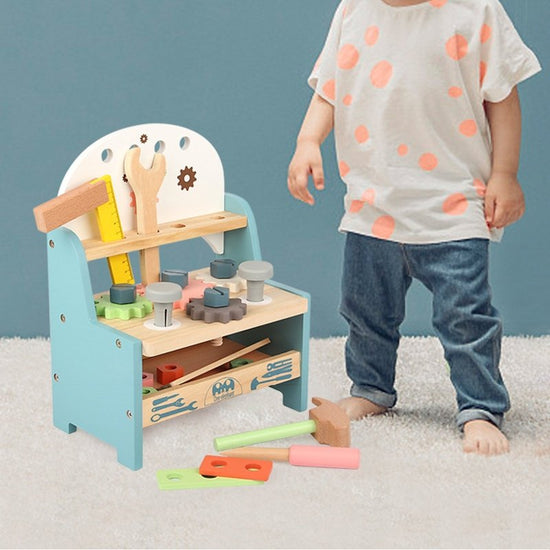 Multifunctional Tool Table Baby Disassembly Tool $50.74 Dana Fashion Color: Blue Toys & Hobbies Product information: Product size: 20.7*12.7*27.5cm Features: Use your hands and brains Packing: color box Toy material: wooden Ability training: emotion, inte