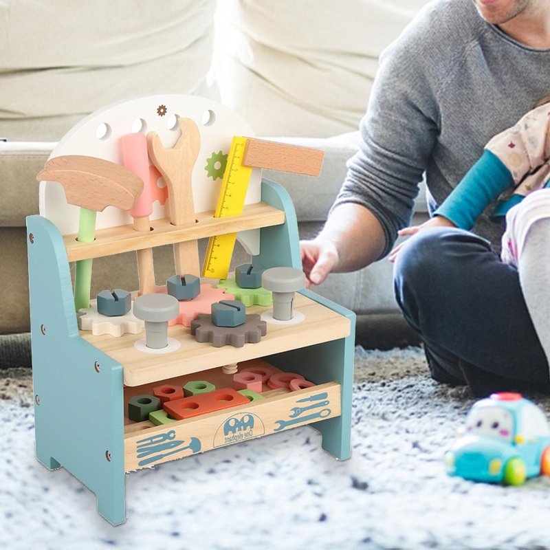 Multifunctional Tool Table Baby Disassembly Tool $50.74 Dana Fashion Color: Blue Toys & Hobbies Product information: Product size: 20.7*12.7*27.5cm Features: Use your hands and brains Packing: color box Toy material: wooden Ability training: emotion, inte