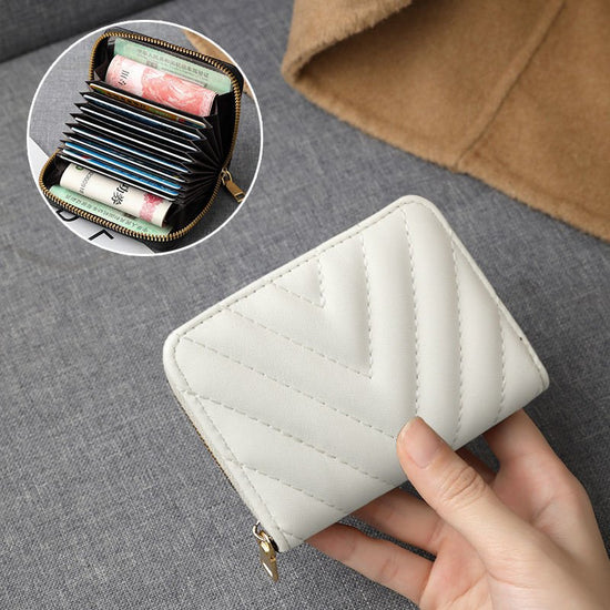 Multiple Card Slots Wallet Niche Card Holder Female $15.00 Dana Fashion Color: White 11 Card Position Women's Bags Product information: Lining texture: pu Applicable scenarios: Daily matching Color: Black [11 card position], white【 11 card position], Blac