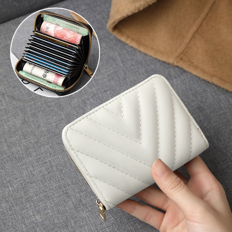 Multiple Card Slots Wallet Niche Card Holder Female $15.00 Dana Fashion Color: White 11 Card Position Women's Bags Product information: Lining texture: pu Applicable scenarios: Daily matching Color: Black [11 card position], white【 11 card position], Blac