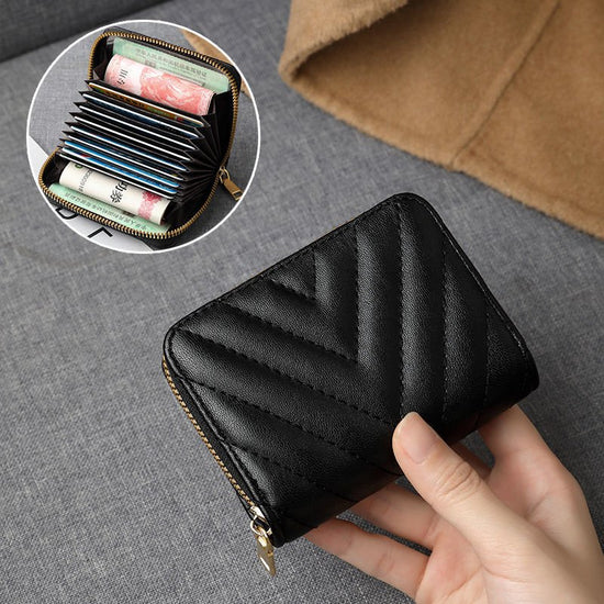 Multiple Card Slots Wallet Niche Card Holder Female $15.00 Dana Fashion Color: Black 11 Card Position Women's Bags Product information: Lining texture: pu Applicable scenarios: Daily matching Color: Black [11 card position], white【 11 card position], Blac