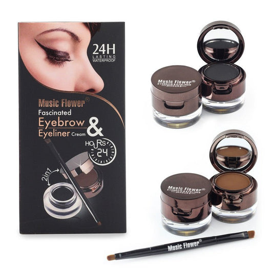 Music Flower Brown Black Gel Eyeliner Eyebrow Powder $26.55 Dana Fashion Color: Brown Black makeup Product information: Suitable for all skin types Efficacy: waterproof Net content: 7g Product category: eyeliner cream Features: Water-proof and smudge-proo
