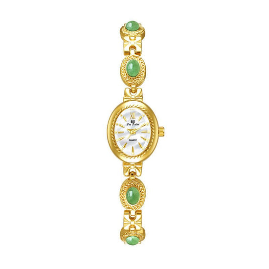 Natural Tigereye Maillard Advanced Chain Watch $53.07 Dana Fashion Color: Jade Gold White Noodles Women's Accessories Product information: Color: Tigereye champagne noodles, Tigereye Gold White, Emerald champagne noodles, Emerald Gold white noodles, Emera
