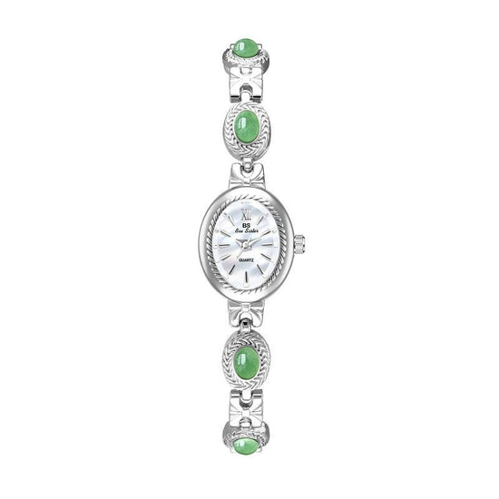 Natural Tigereye Maillard Advanced Chain Watch $53.07 Dana Fashion Color: Jade Classic Silver Women's Accessories Product information: Color: Tigereye champagne noodles, Tigereye Gold White, Emerald champagne noodles, Emerald Gold white noodles, Emerald c