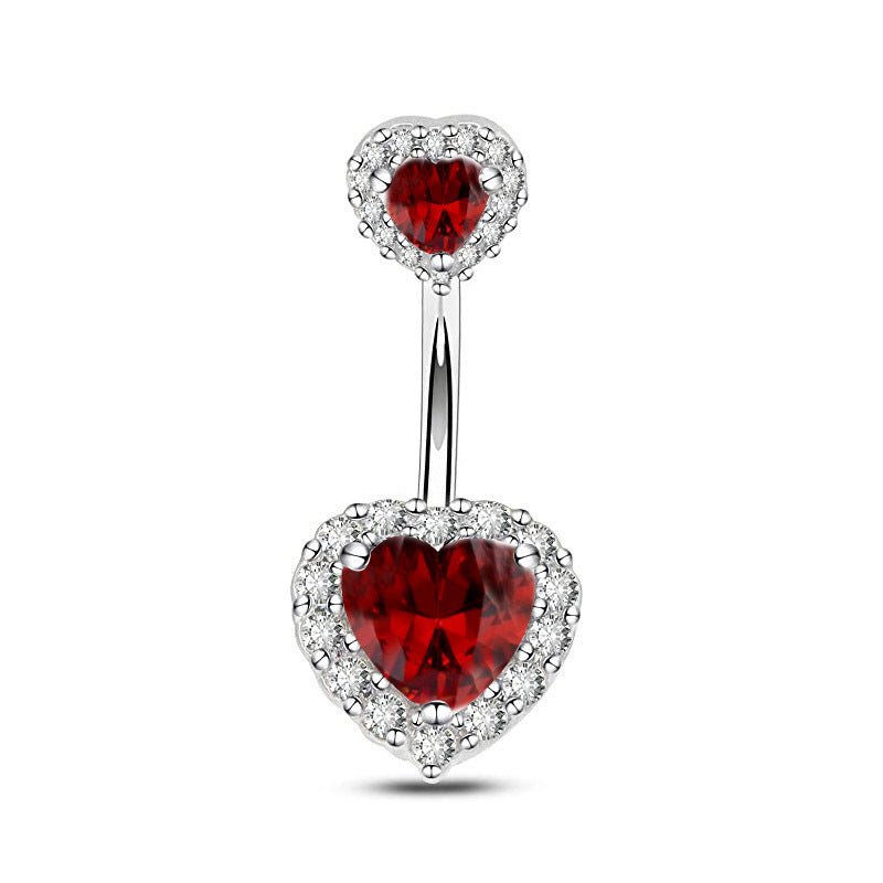 Navel Stud Peach Heart Women's Piercing Jewelry Umbilical Ring $10.39 Dana Fashion Color: Wine Red Women's Accessories Product information: Type: umbilical cord ring Treatment Process: Electroplating Color: white gold 1173, pink diamond 1173, Cyan 1173, w