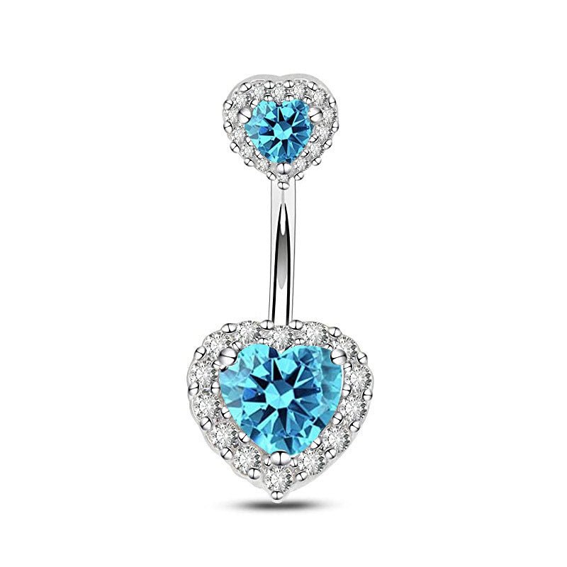 Navel Stud Peach Heart Women's Piercing Jewelry Umbilical Ring $10.39 Dana Fashion Color: Cyan 1173 Women's Accessories Product information: Type: umbilical cord ring Treatment Process: Electroplating Color: white gold 1173, pink diamond 1173, Cyan 1173,