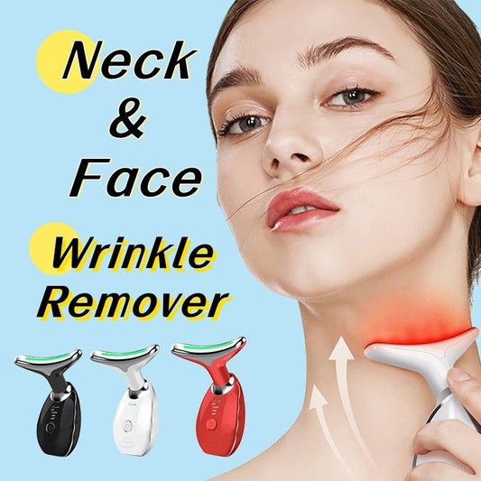 Neck Face Beauty Device Colorful LED Photon Therapy Skin Tighten Reduce Double Chin Anti Wrinkle Remove Lifting Massager $43.00 Dana Fashion Color: Black Red quantity: 2PCS Beauty Tools Overview: 1. [Perfect Skin Care Tool] This skin-tightening device for