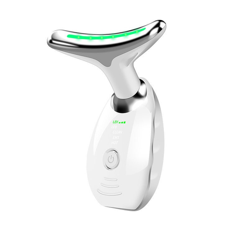 Neck Face Beauty Device Colorful LED Photon Therapy Skin Tighten Reduce Double Chin Anti Wrinkle Remove Lifting Massager $33.00 Dana Fashion Color: White quantity: 1PCS Beauty Tools Overview: 1. [Perfect Skin Care Tool] This skin-tightening device for the
