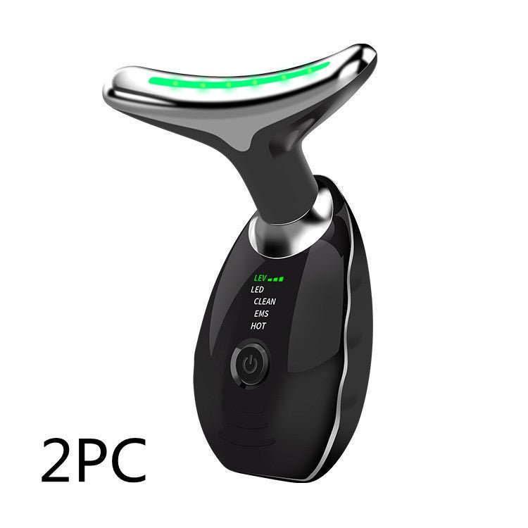 Neck Face Beauty Device Colorful LED Photon Therapy Skin Tighten Reduce Double Chin Anti Wrinkle Remove Lifting Massager $43.00 Dana Fashion Color: Black quantity: 2PCS Beauty Tools Overview: 1. [Perfect Skin Care Tool] This skin-tightening device for the
