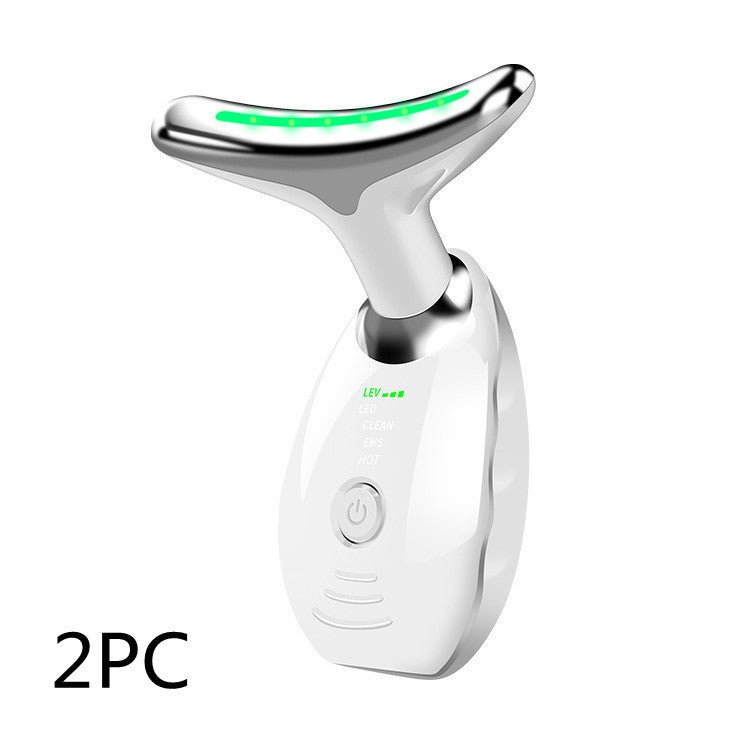Neck Face Beauty Device Colorful LED Photon Therapy Skin Tighten Reduce Double Chin Anti Wrinkle Remove Lifting Massager $43.00 Dana Fashion Color: White quantity: 2PCS Beauty Tools Overview: 1. [Perfect Skin Care Tool] This skin-tightening device for the