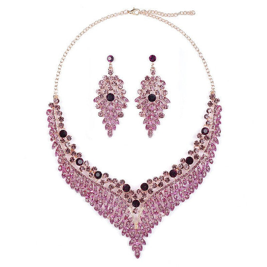 Necklace And Earrings Suite High Profile Retro Delicate $43.52 Dana Fashion Color: Purple Women's Accessories Product information: Pattern: plants and flowers Color: purple Pendant material: Alloy Style: Women's Chain style: Regular chain Material: Alloy